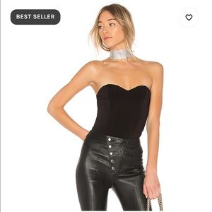 NWOT NBD Patricia black ribbed strapless body suit